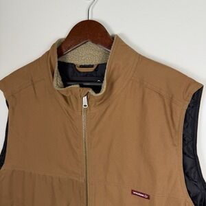 Wolverine Men Sherpa Collar Canvas Vest XXL Brown Quilted interior NEW NWT